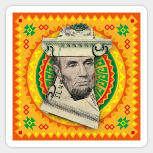 Mexican Lincoln / Money Origami Sticker